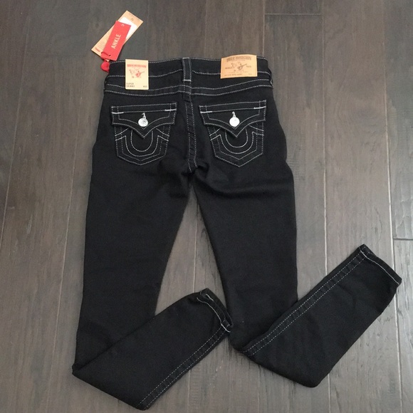 NWT True Religion Super Skinny Ankle Black Jeans👖 - Picture 3 of 4